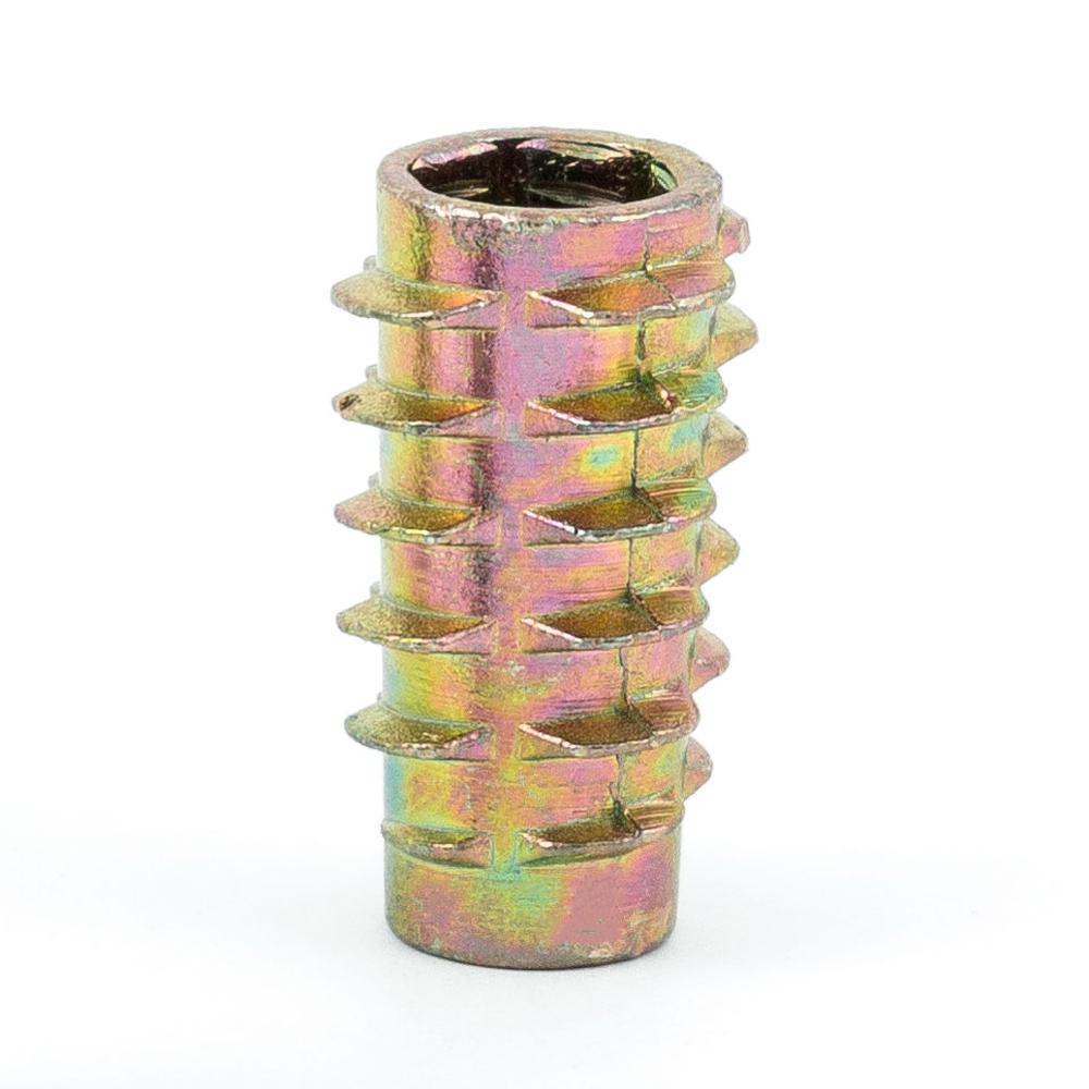 EZ LOK Threaded Insert for Soft Wood, Hex Drive, Flush, Die Cast Zinc
