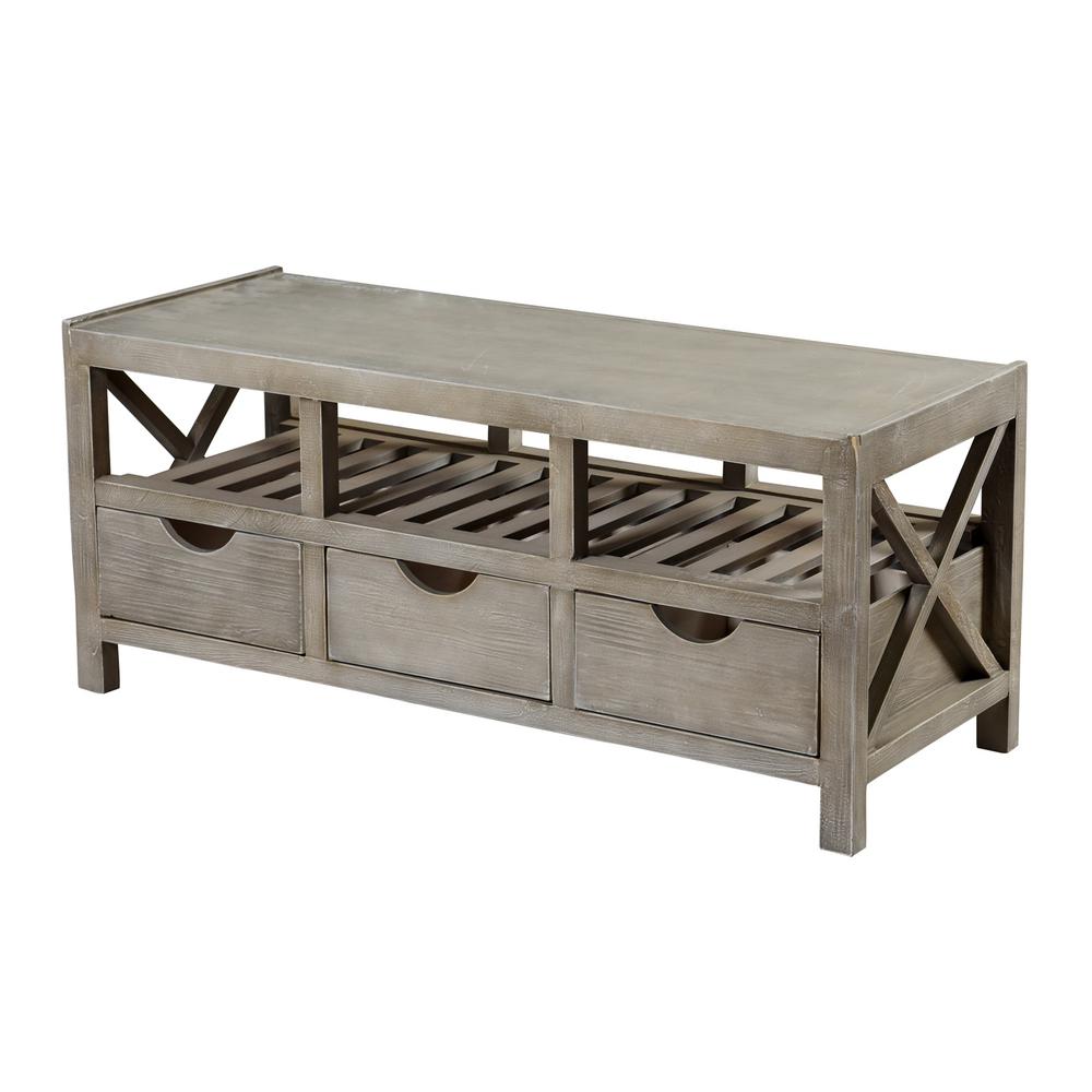 Stylecraft Archer Ridge White Three Drawer With Open Shelf Storage
