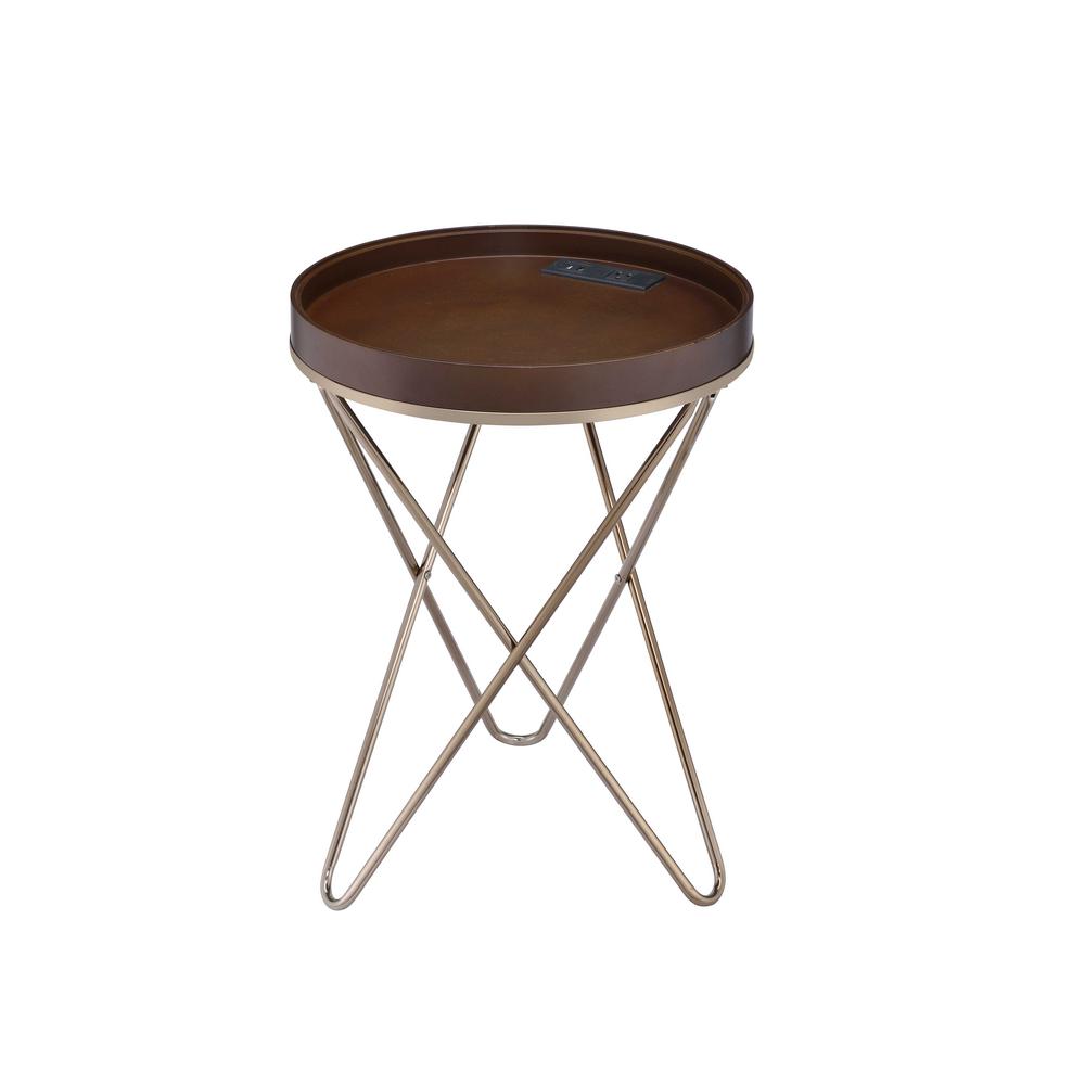 Acme Furniture Lajita Mirror And Gold Side Table 81817 The