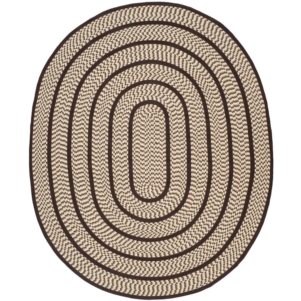 Safavieh Braided Ivory/Dark Brown 8 ft. x 10 ft. Oval Area RugBRD401E8OV The Home Depot