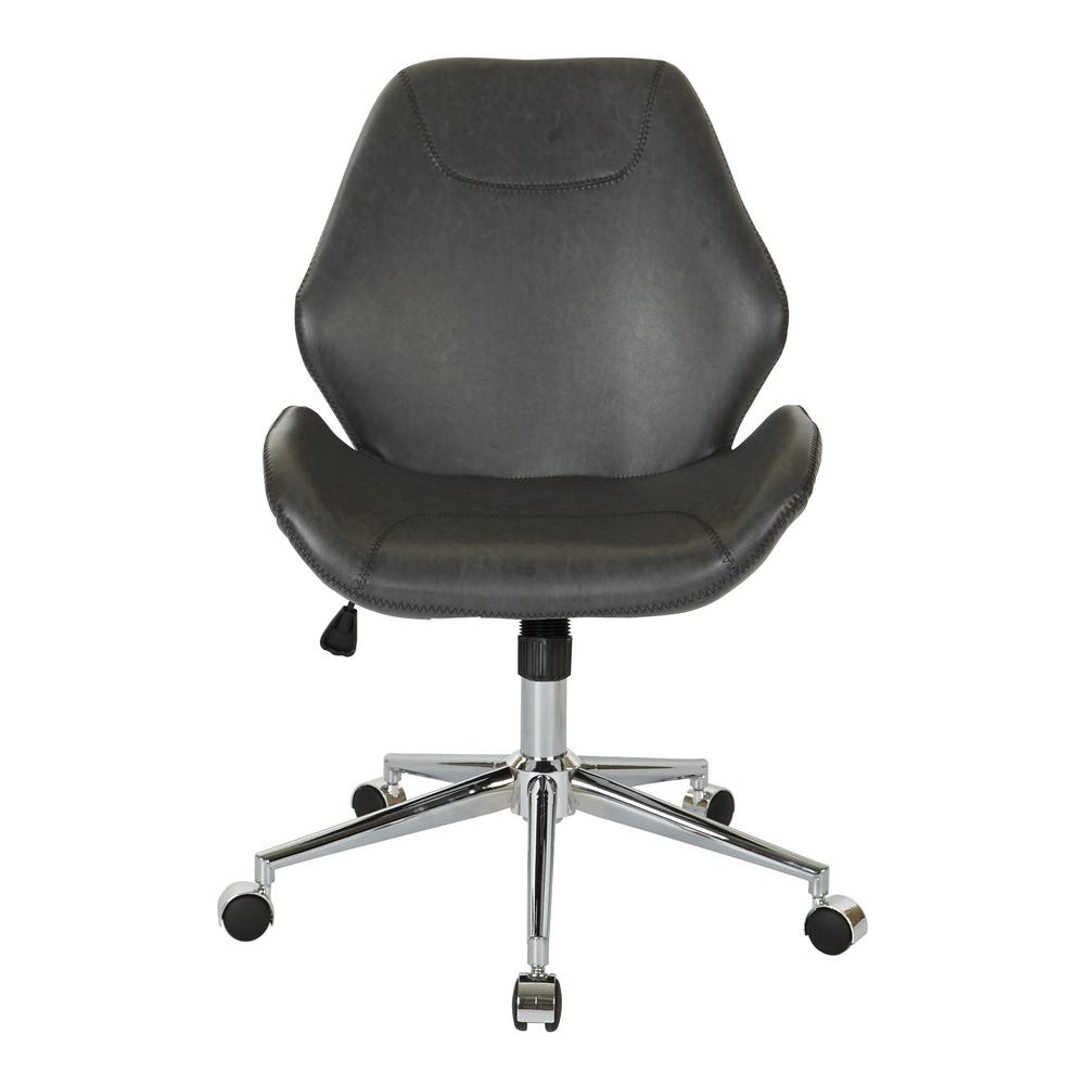 Ave Six Chatsworth Black Faux Leather Office Chair with Chrome Base ...