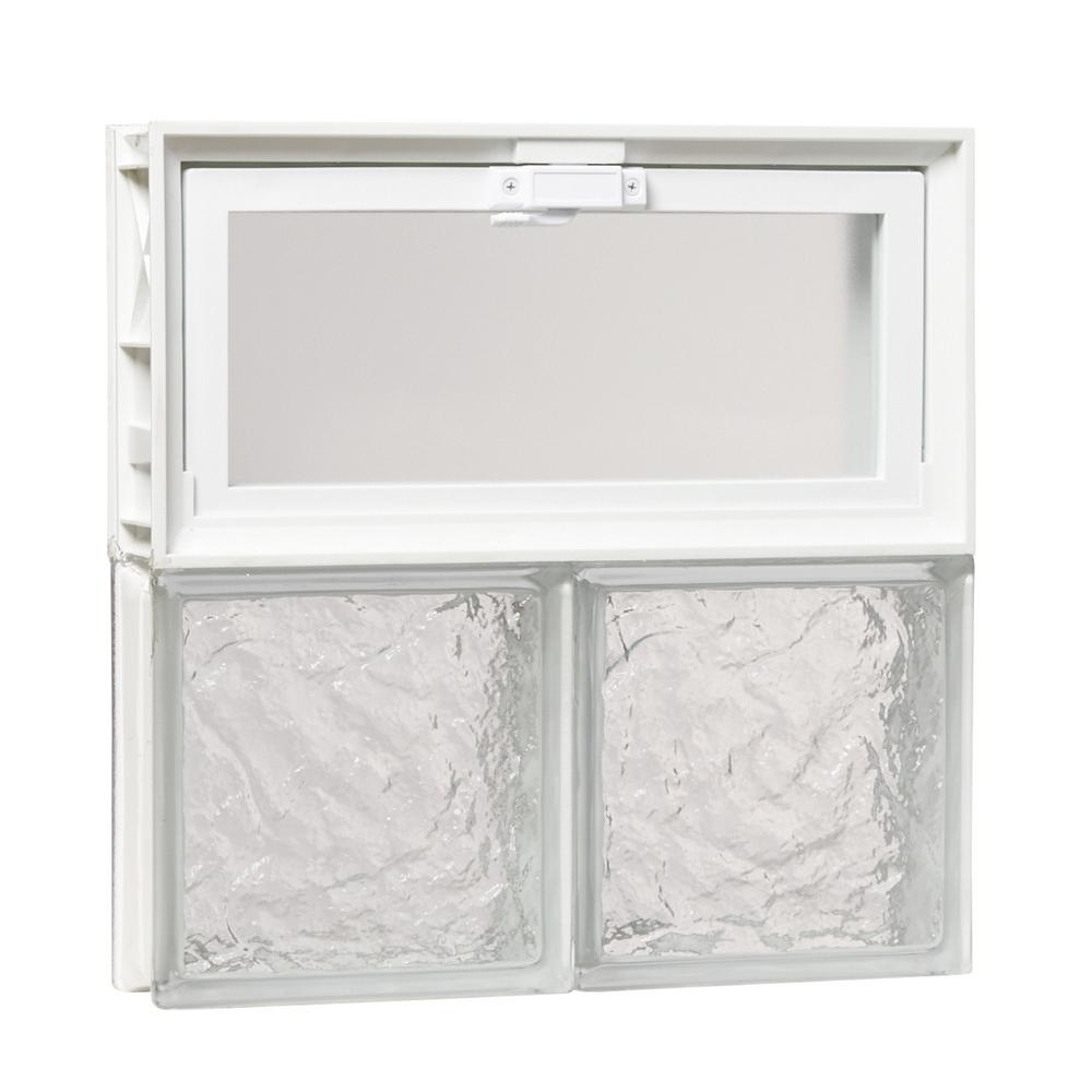 TAFCO WINDOWS 15.5 in. x 15.5 in. x 3.125 in. Ice Pattern Glass Block