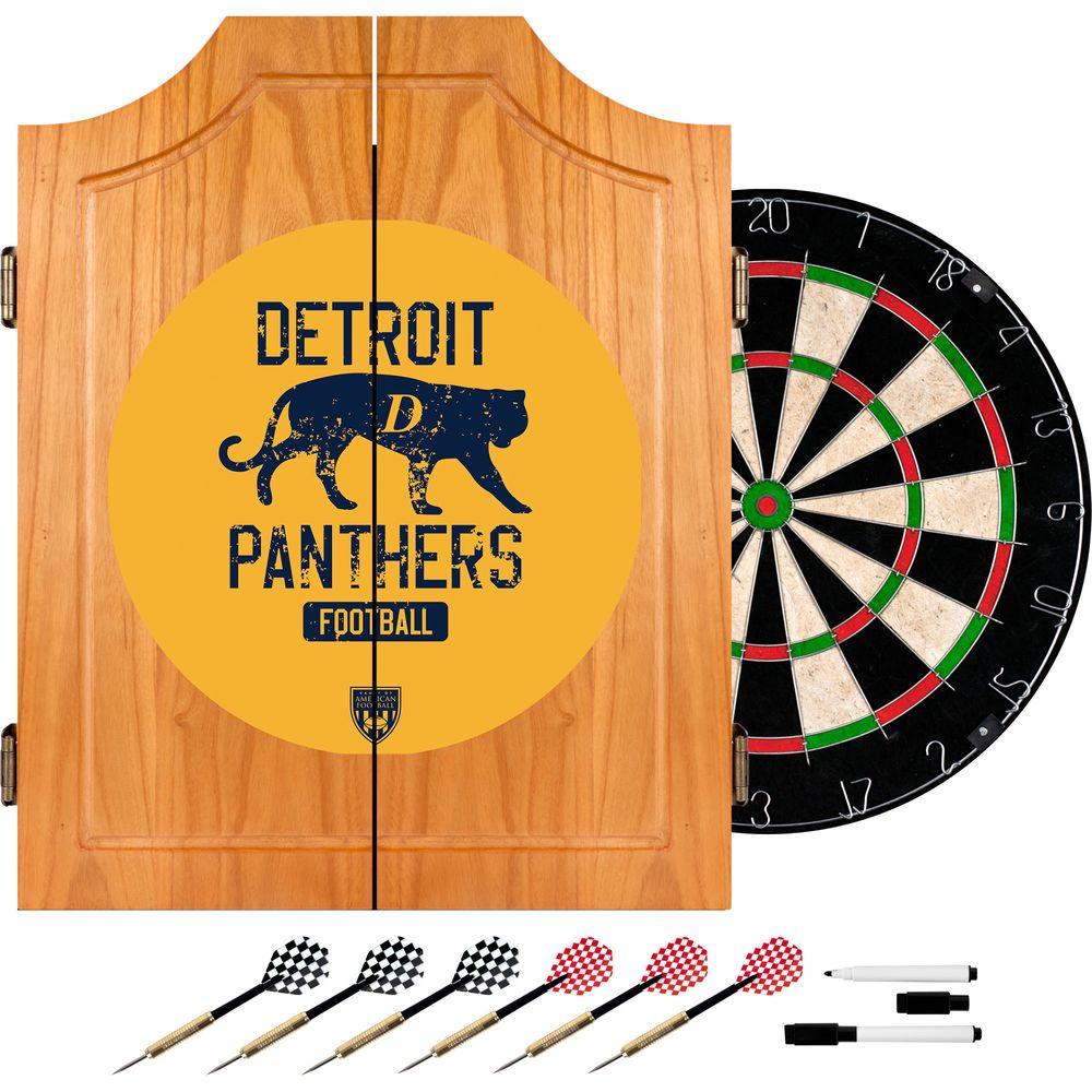 Trademark VAF 21 in. Detroit Panthers Wood Dart Board Cabinet Set ...