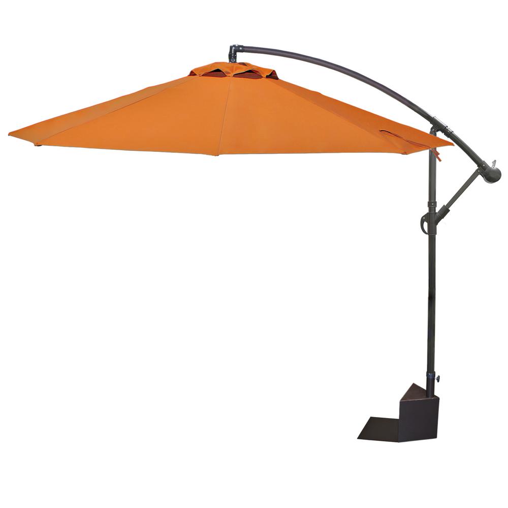 Island Umbrella Santiago 10 Ft Aluminum Octagonal Cantilever Tilt Spa Side Patio Umbrella In Terra Cotta Olefin Np5808 The Home Depot