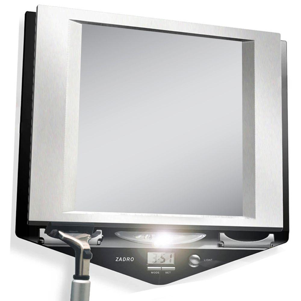 Zadro 9 In X Fog Free Lighted Shaving Mirror Stainless Fog Free Lighted Shaving Mirror In Stainless