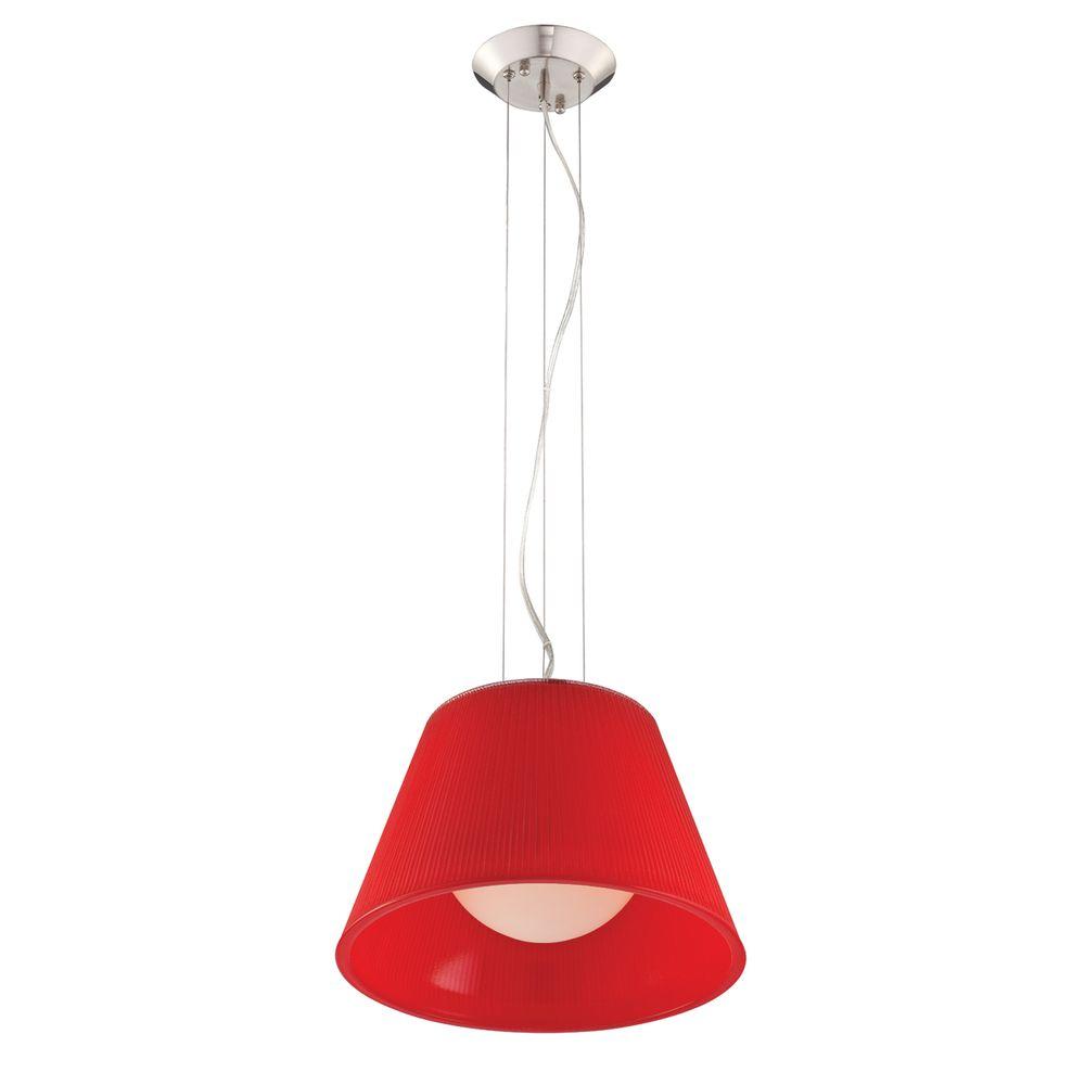 Red Pendant Lights Lighting The Home Depot Ribo Collection 1 Light Chrome And Red Pendant