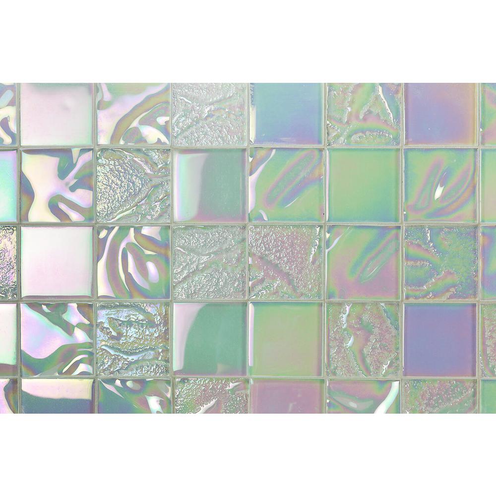 Ivy Hill Tile Marina Iridescent White Squares 12 In X 8 Mm Marina Iridescent White Squares 12 In X 8 Mm Polished Glass Wall Tile 1 Sq Ft