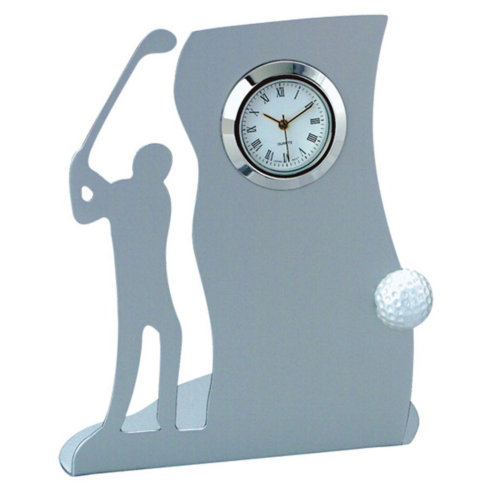 Visol Chrome Drive Golf Themed Metal Desk Clock-VAC606 - The Home Depot