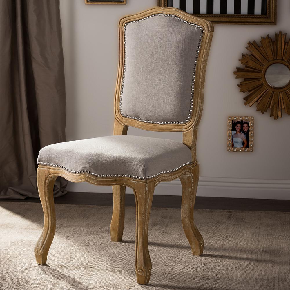 Baxton Studio Chateauneuf Beige Fabric Upholstered Dining Chair-28862 ...