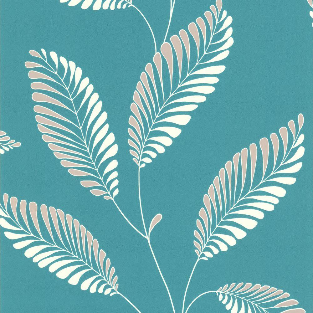 UPC 091212015753 product image for Brewster Wallcovering Leaf Wallpaper, Turquoise | upcitemdb.com