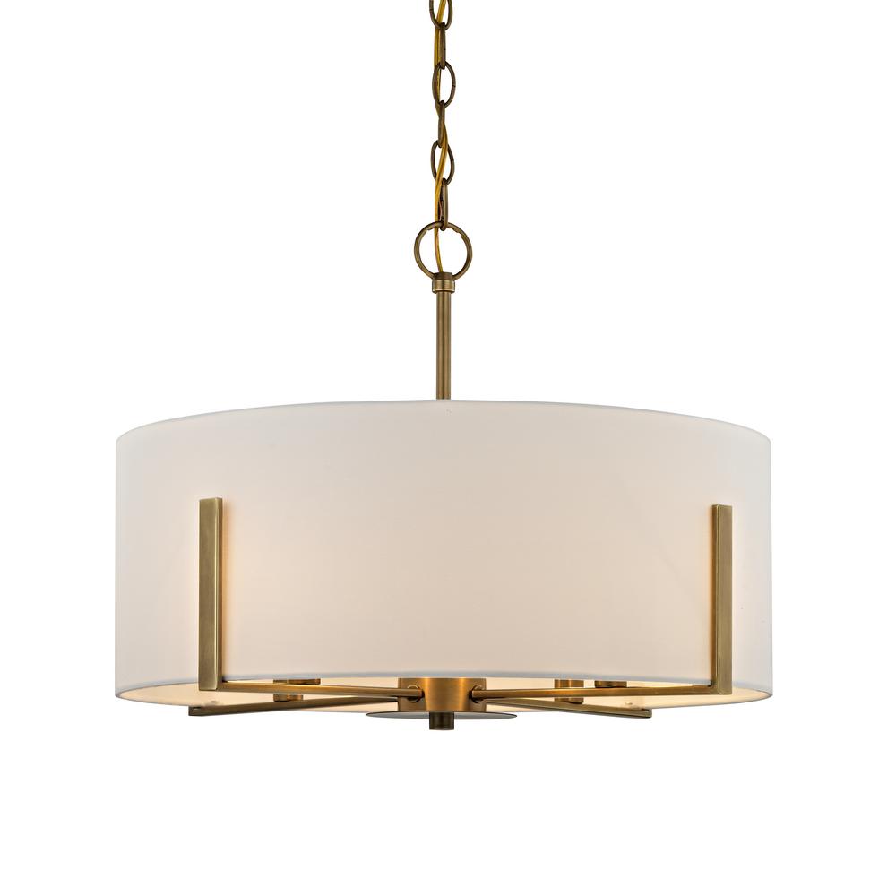 Home Decorators Collection Manhattan 4-Light Aged Brass Chandelier with ...