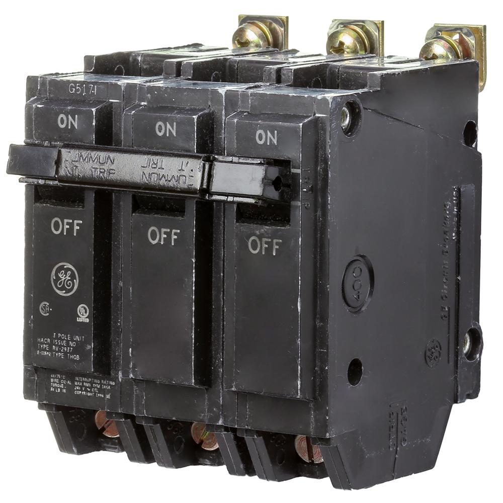 3 POLE 240 VAC 60 AMP NEW GE CIRCUIT BREAKER THQB32060 BOLT ON TYPE