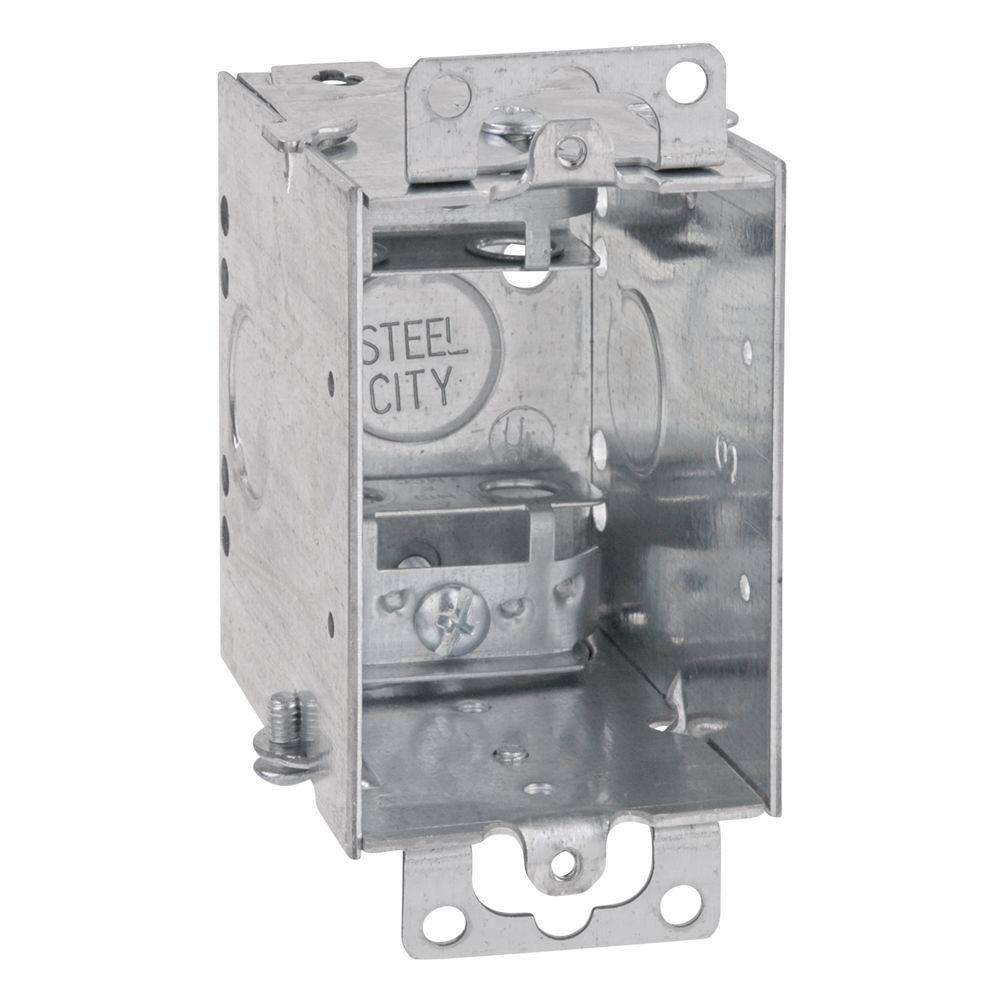 1 Gang 14 cu. in. Pre-Galvanized Steel Gangable Old Work Switch Box ...