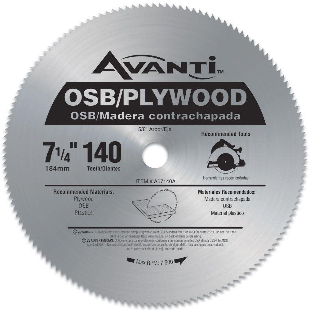 Avanti 7 1 4 In X 140 Teeth Osb Plywood Saw Blade A07140a The