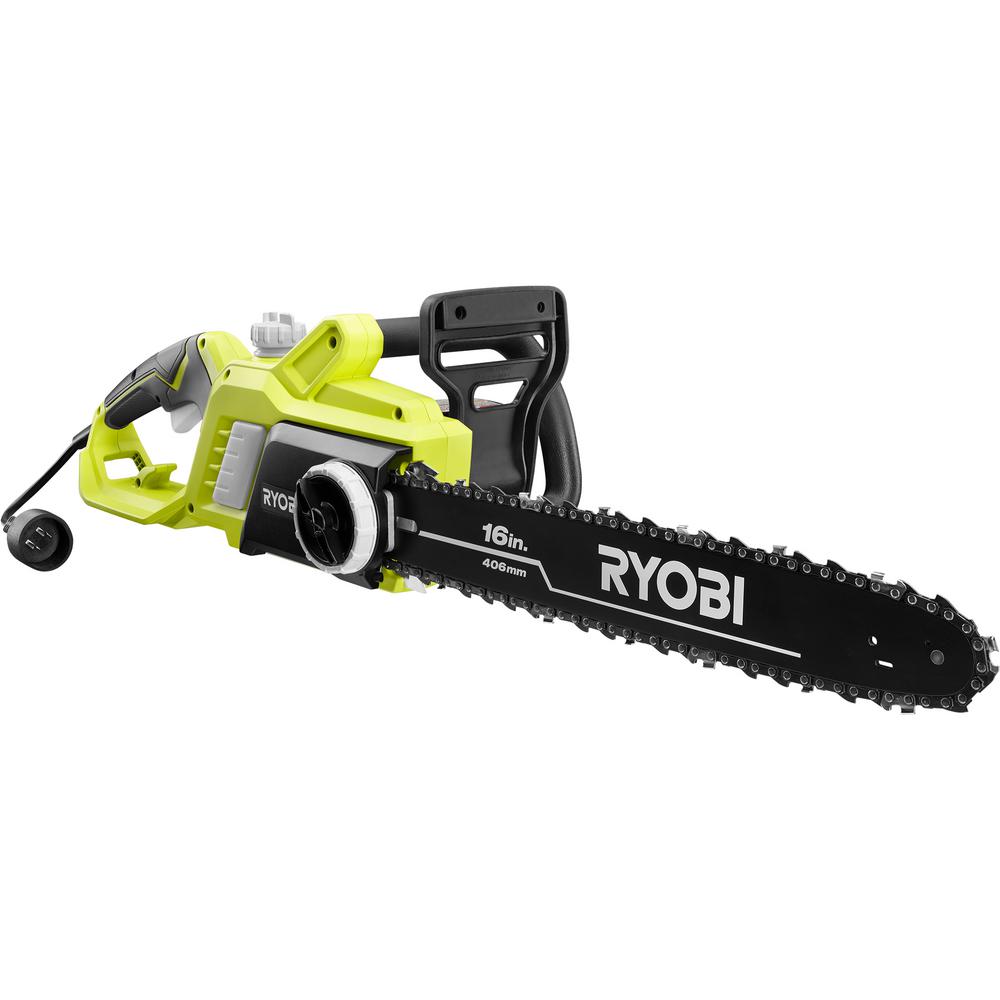 electric ryobi chainsaw saw amp chain pole trimmer saws corded mower push string walk behind outdoor depot