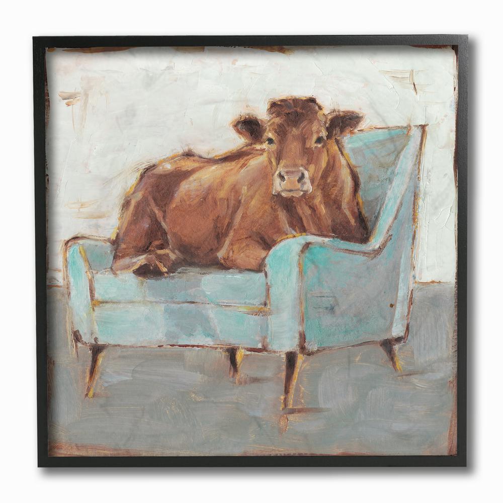 The Stupell Home Decor Collection 12 In X 12 In Brown Bull On A