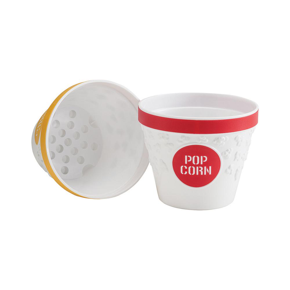 Hutzler Plastic Popcorn Bucket and Popcorn Bowls in Yellow with