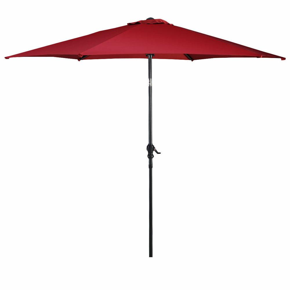 Hampton Bay 10 Ft Crestridge Steel Market Outdoor Patio Umbrella In Sling 8000nzb The Home Depot