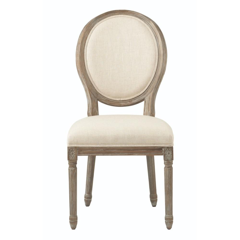Home Decorators Collection Jacques Antique Brown Natural Linen Round Seat Material Upholstery Chair Type