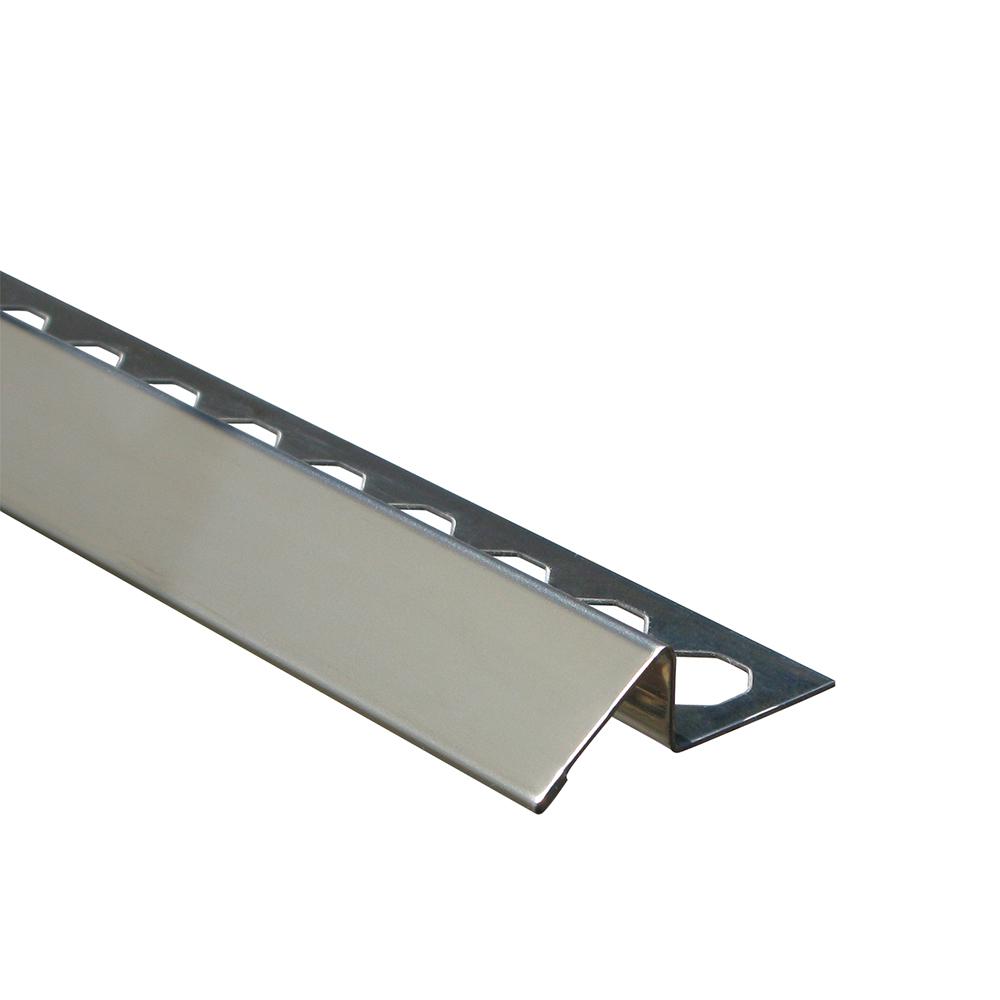 Emac Novonivel Brushed 1/2 in. x 981/2 in. Stainless Steel Tile Edging TrimNVX881282 The