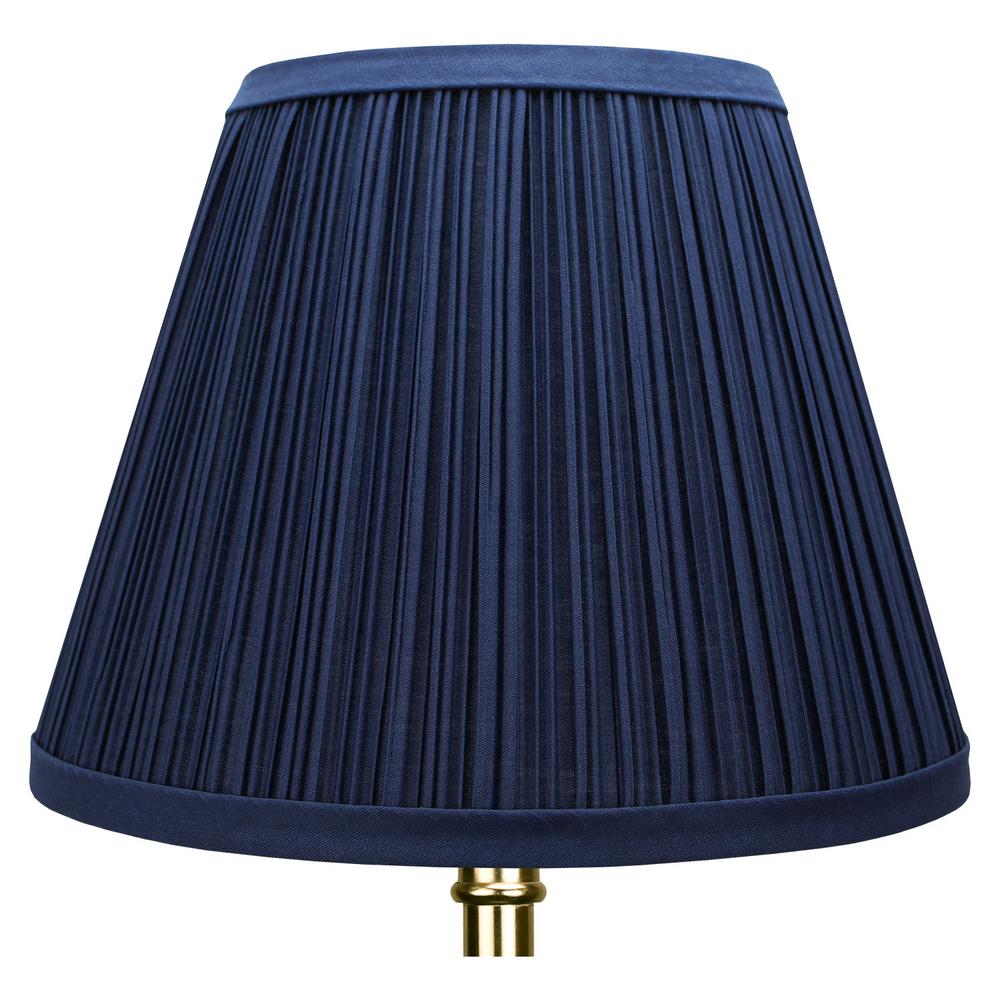 navy and white lamp shade
