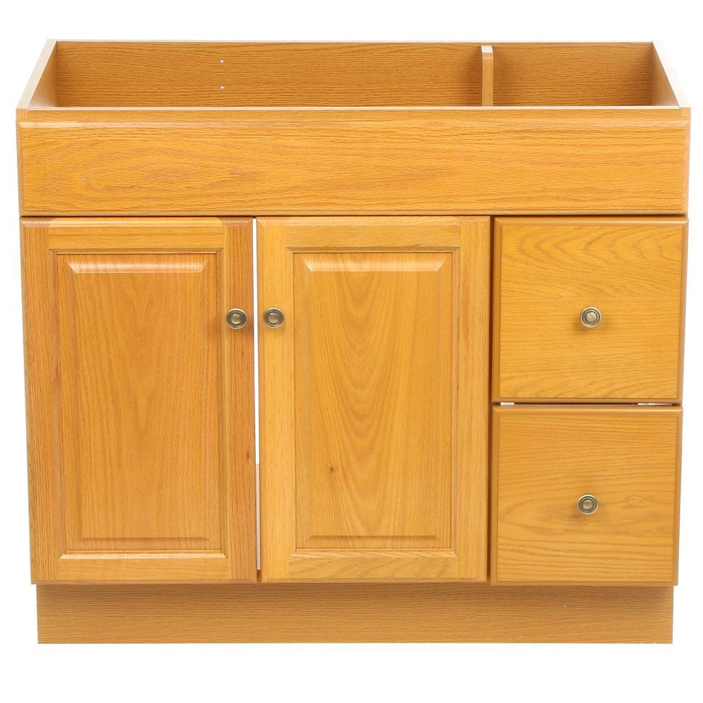 36 Inch Vanities Single Sink Light Brown Without Tops Claremont 36 In W X 18 D Unassembled Vanity Cabinet Only Honey