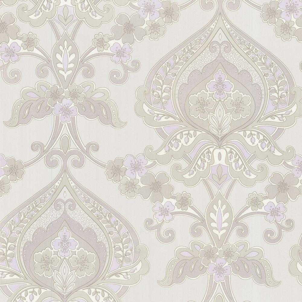 Beacon House Ashbury Lavender Paisley Damask Wallpaper45067365 The
