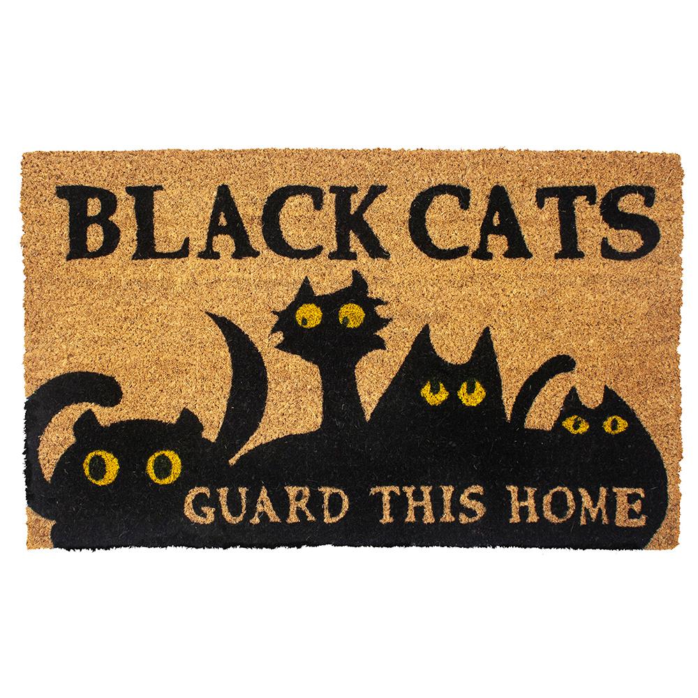 Entryways Black Cats Coir 28 In X 17 In Door Mat With Backing