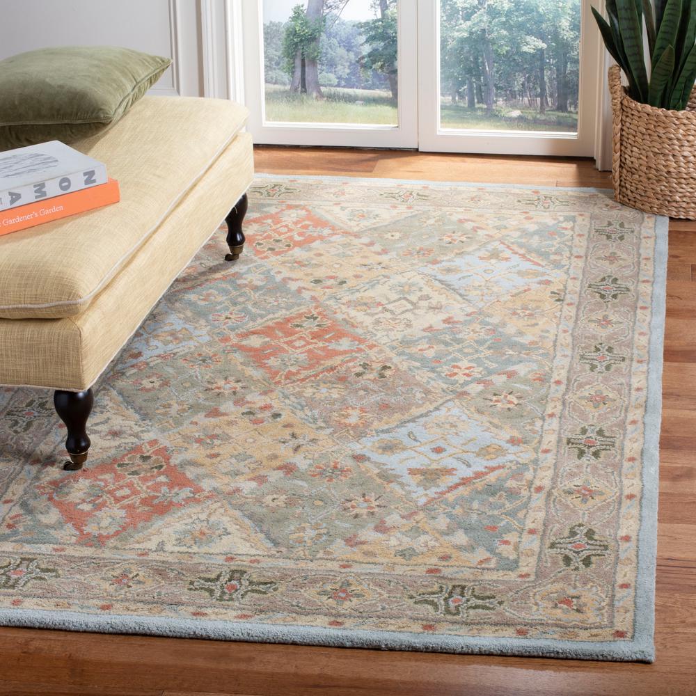 Safavieh Heritage Light Blue Light Brown 4 Ft X 6 Ft Area Rug Hg316c 4 The Home Depot