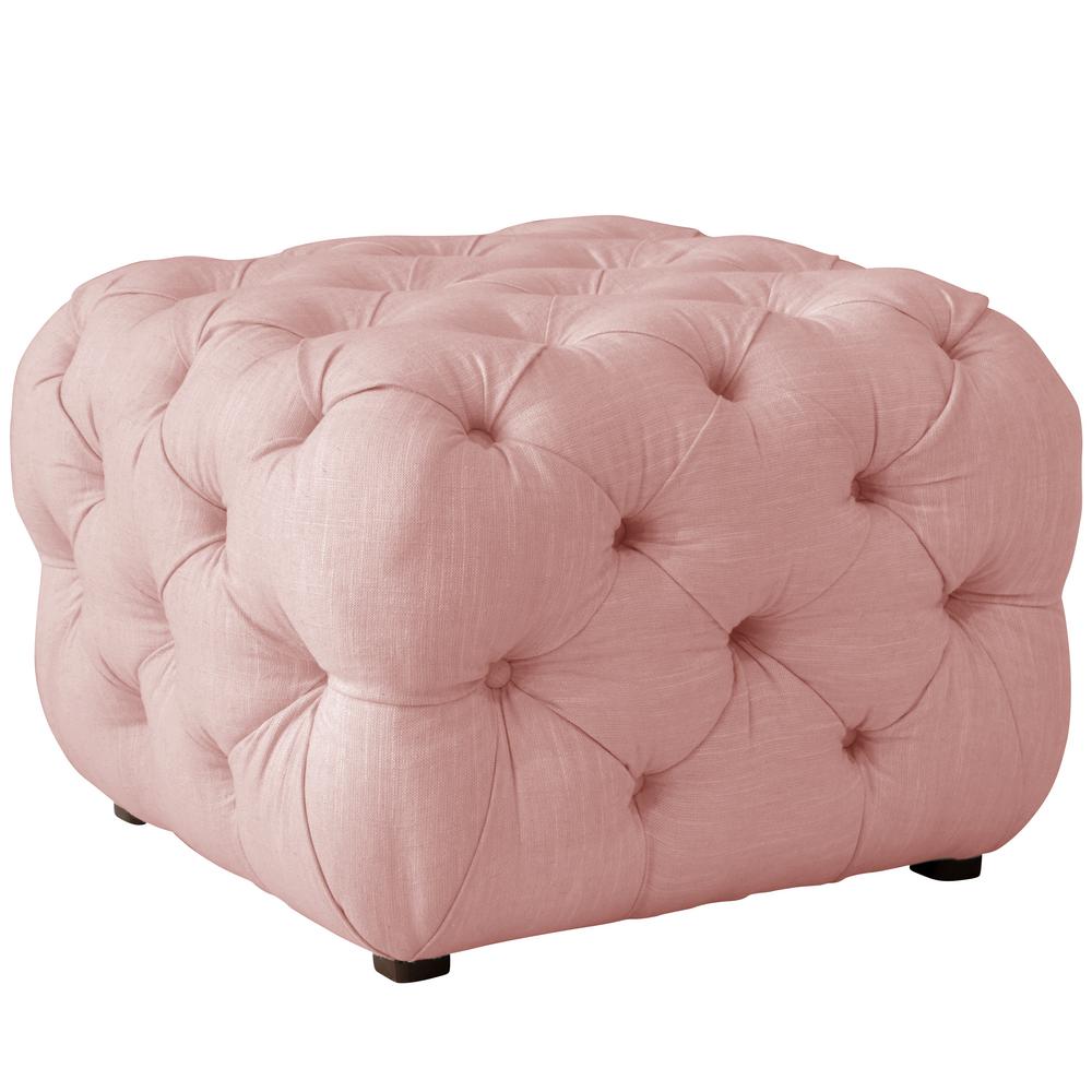 Skyline Furniture Linen Blush Tufted Cube Ottoman 87 2lnnbls The Linen Blush Tufted Cube Ottoman By Skyline Furniture