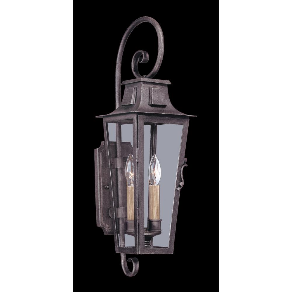 Troy Lighting French Quarter 2 Light Aged Pewter Outdoor Wall Lantern Sconce