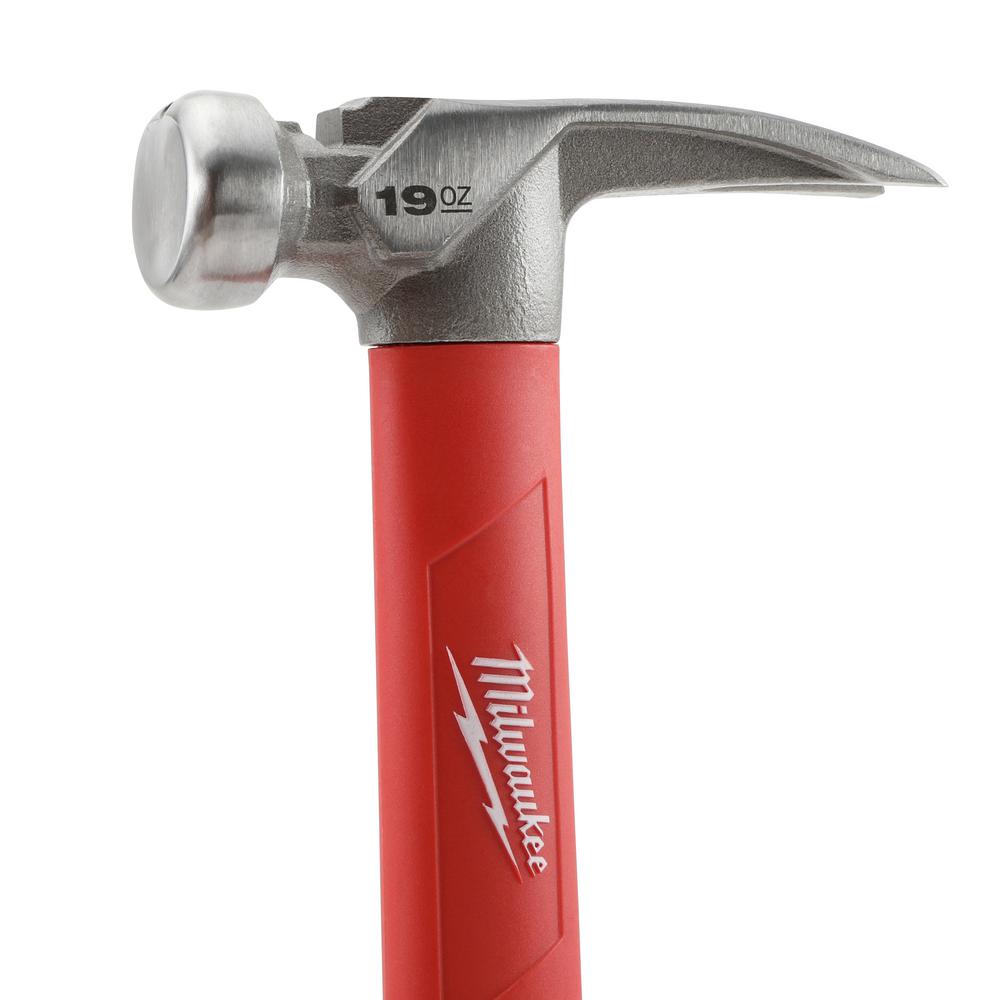 Milwaukee Framing Hammer 19 oz. Nail Driving Smooth Face Straight Claw