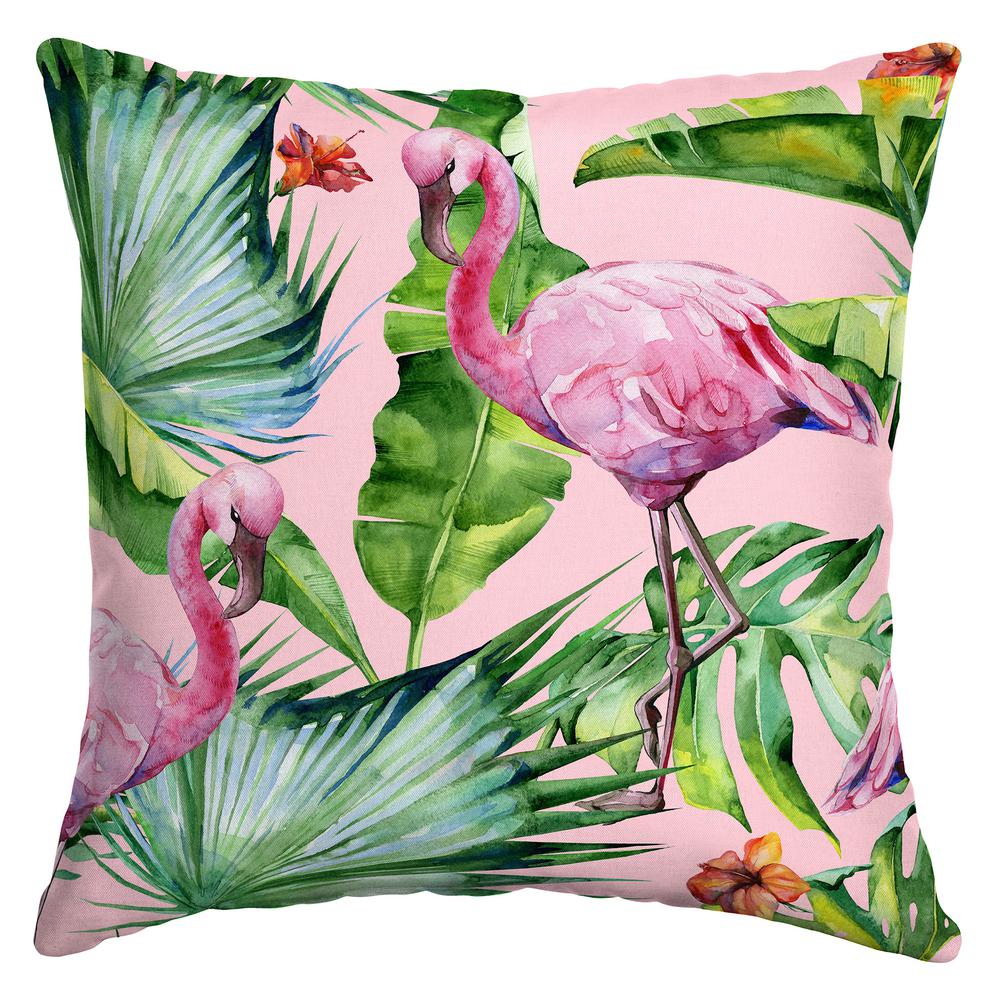 flamingo outdoor throw pillows