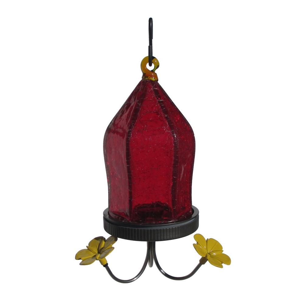 Nature S Way Bird Products Red Crackle Glass Hummingbird Feeder