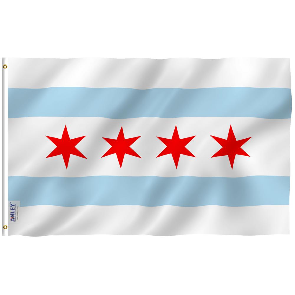 ANLEY Fly Breeze 3 ft. x 5 ft. Polyester City of Chicago ...