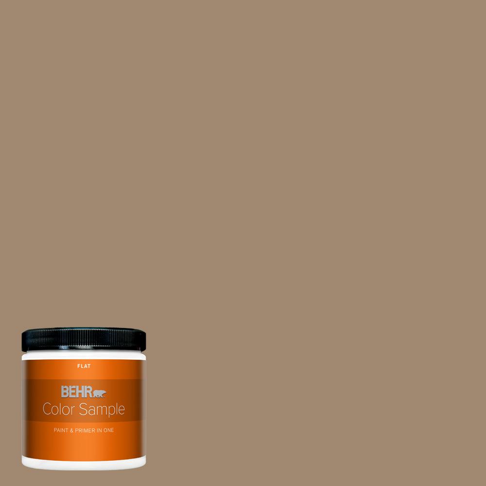BEHR PREMIUM PLUS 8 oz. 700D5 Toffee Crunch Flat Interior Paint and
