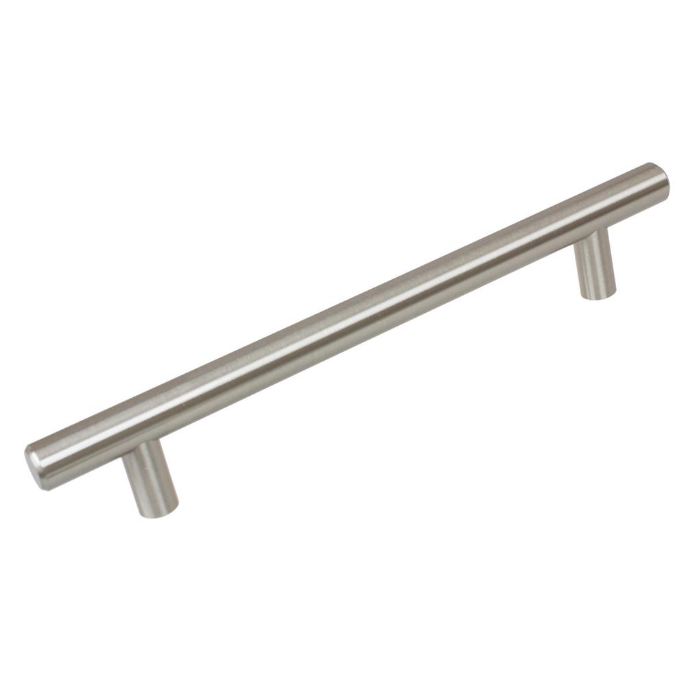 Gliderite 6 1 4 In Thick Solid 8 3 4 In Center To Center Long Stainless Steel Finish Bar Handle Pull 10 Pack 7009 160 Ss 10 The Home Depot