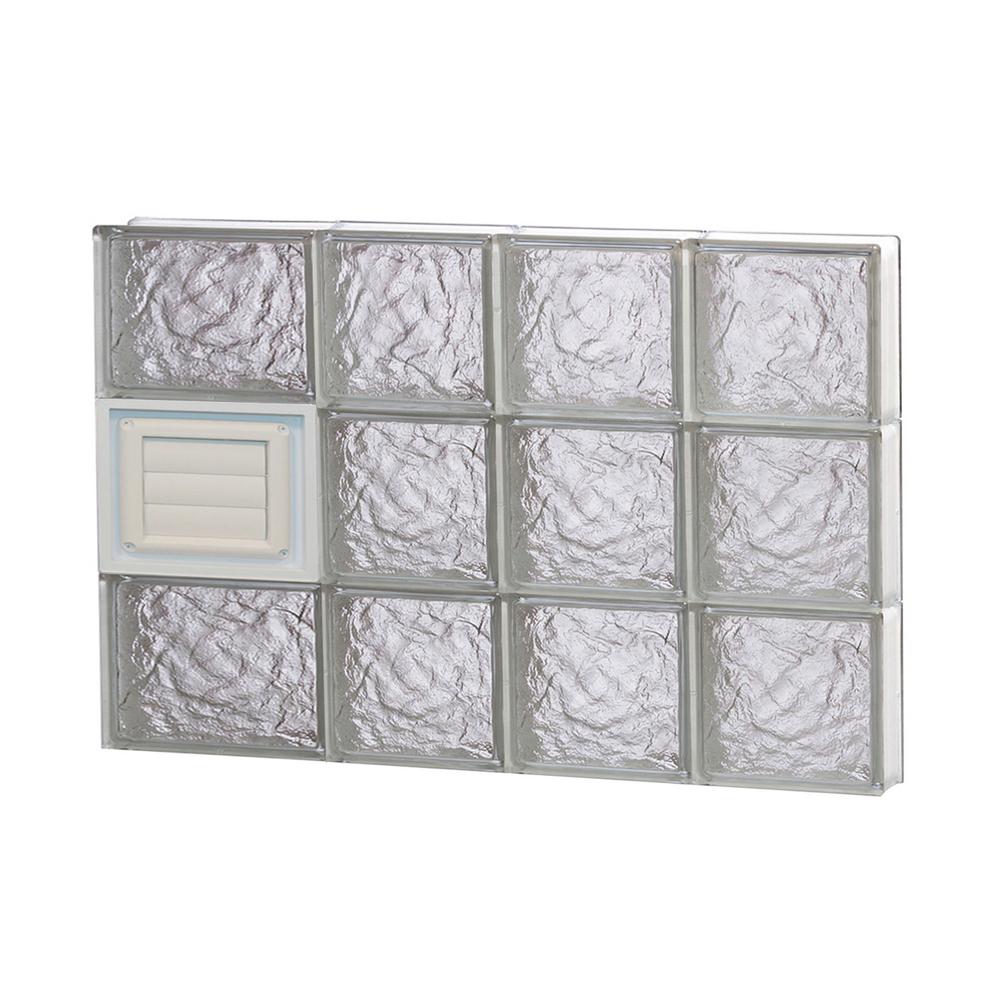 Clearly Secure 25 In X 1725 In X 3125 In Frameless Ice Pattern Glass Block Window With 9170