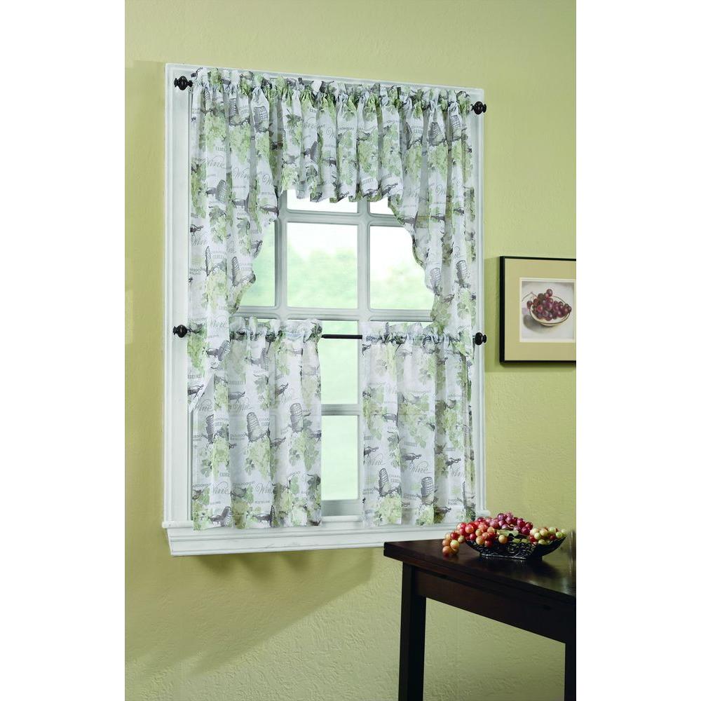 Lichtenberg Merlot Wine Country Printed Textured Sheer Curtain Swags This Review Is From Chardonnay Wine Country Printed Textured Sheer Curtain Tiers 54 In W X 36 L Varies By Size