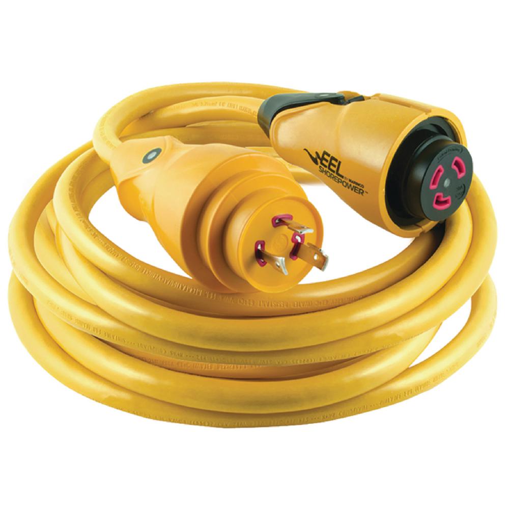 Marinco CS30-50 Yellow Eel Shore Cordset 30 Amp 125 Volt 50 ft.