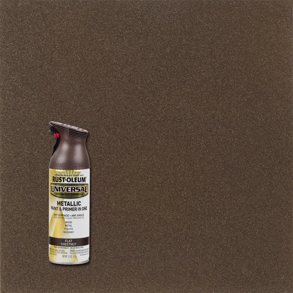 Rust Oleum Universal 11 Oz All Surface Flat Metallic Chestnut Spray Rust Oleum Universal 11 Oz All Surface Flat Metallic Chestnut Spray Paint And Primer In One 271471 The Home Depot