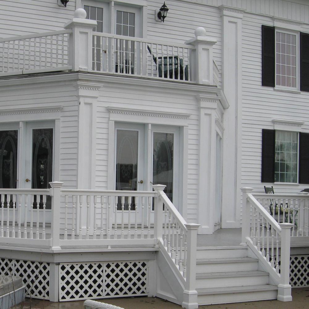 Weatherables Delray 36 in Vinyl White Colonial Stair Railing Kit x 72 in