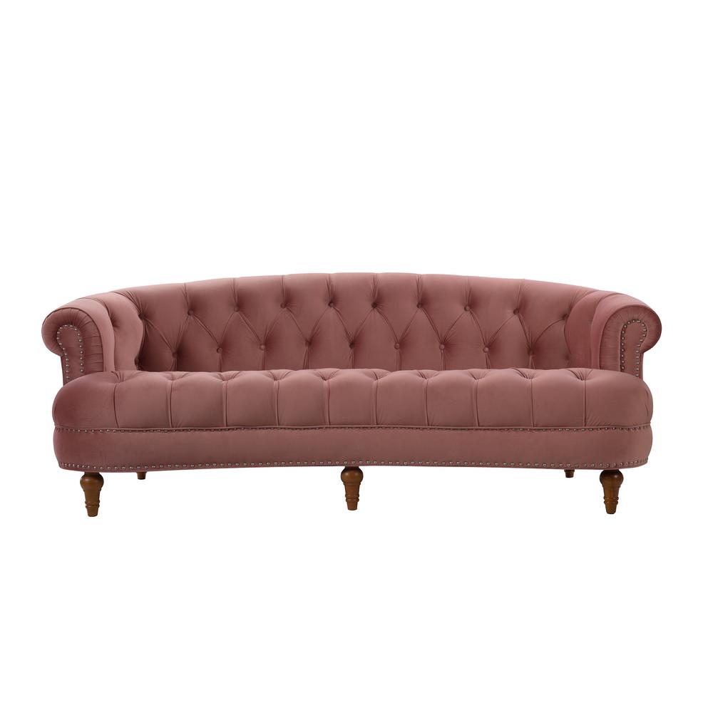 Reviews For Jennifer Taylor La Rosa 85 In Ash Rose Velvet 3 Seater Chesterfield Sofa With Nailheads 2525 3 971 The Home Depot