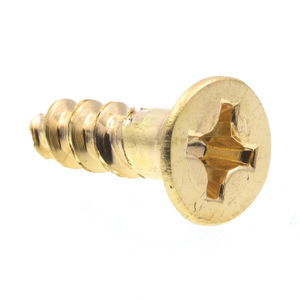 Everbilt 8 X 3 4 In Phillips Flat Head Brass Wood Screw 100 Pack