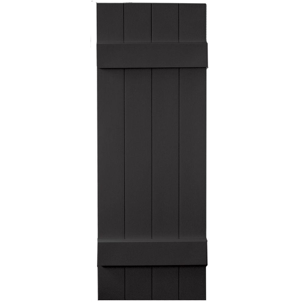 Builders Edge 14 in. x 43 in. BoardNBatten Shutters Pair, 4 Boards