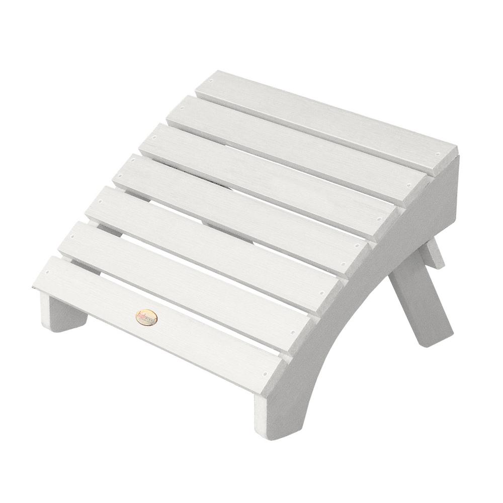 White Highwood AD-KITCLAS4-WHE Adirondack Chair with Ottoman and Cup Holder