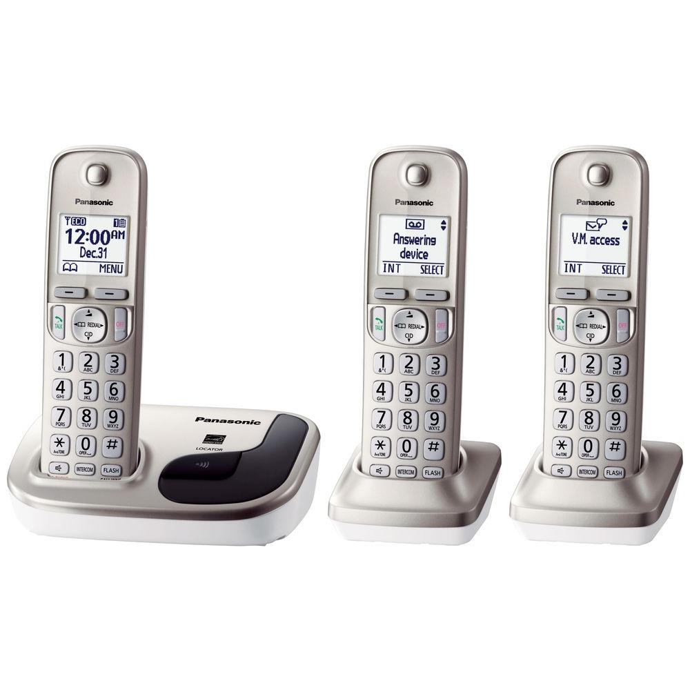 Panasonic 3Handset Expandable Digital Cordless PhoneKXTGD213N The