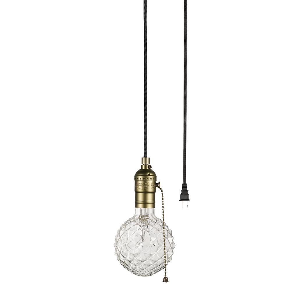 Globe Electric Edison 1Light Matte Bronze and Black Pendant65446