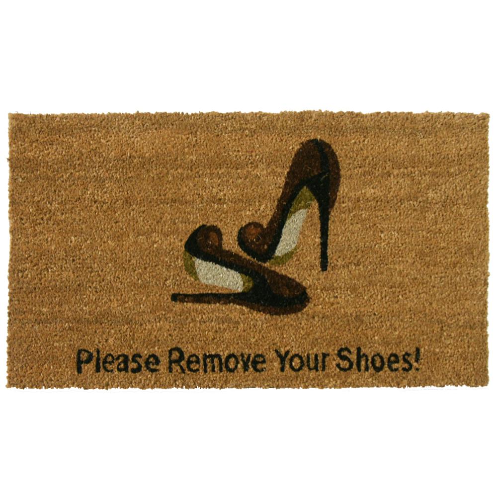 Rubber Cal Welcome And Please Remove Your Shoes 18 In X 30