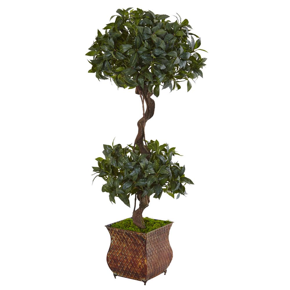 Nearly Natural Indoor Money Artificial Tree in Black Square Planter